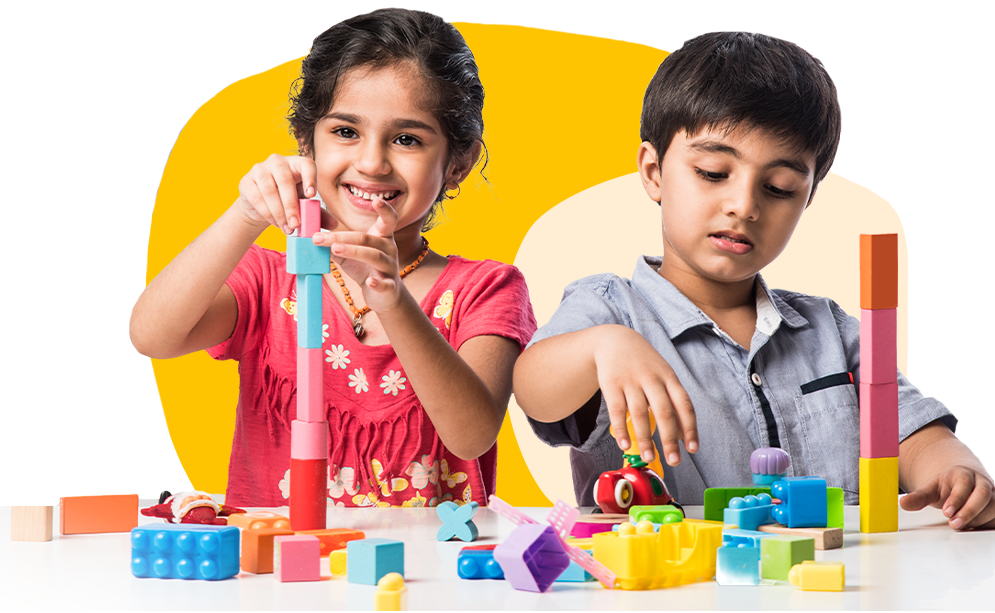 Children playing with educational toys
